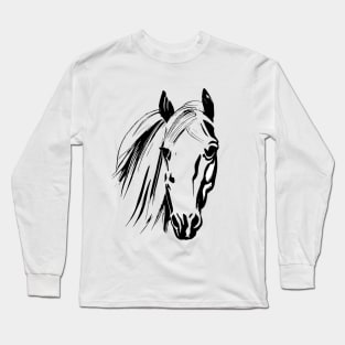 Head of noble horse with flowing mane Long Sleeve T-Shirt